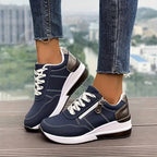 Edith | Women's Orthopaedic Trainers, Comfortable Slip-On Shoes | My Sweet Wardrobe | Blue