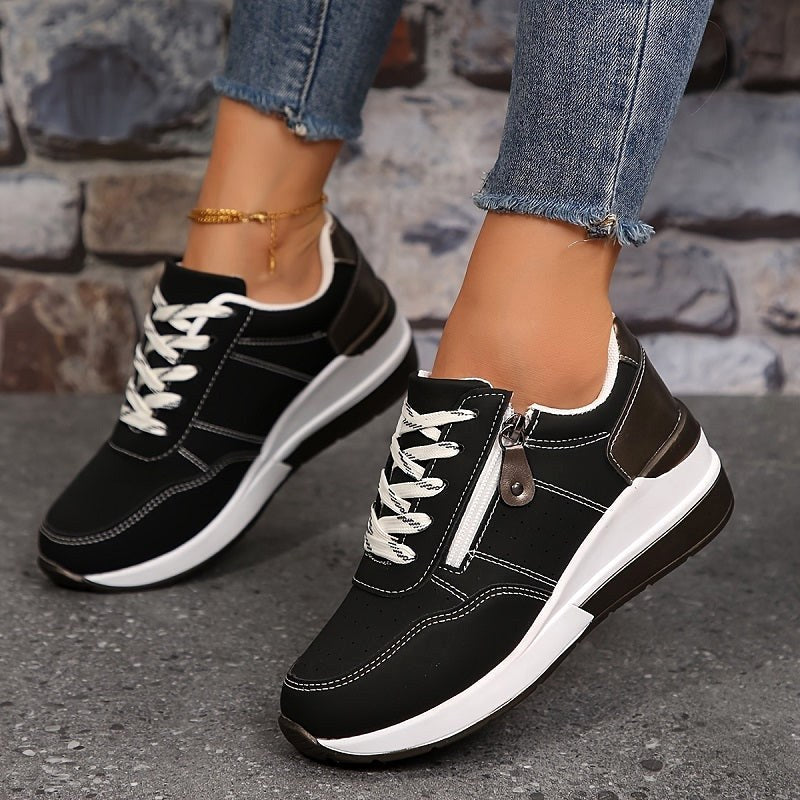 Edith | Women's Orthopaedic Trainers, Comfortable Slip-On Shoes | My Sweet Wardrobe | Black