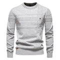 Edmund | Men's Jumper with Check Pattern, Classic Knit Jumper | My Sweet Wardrobe | Light Grey