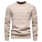 Edmund | Men's Jumper with Check Pattern, Classic Knit Jumper | My Sweet Wardrobe | Light Grey