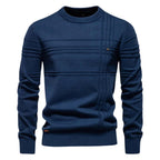 Edmund | Men's Jumper with Check Pattern, Classic Knit Jumper | My Sweet Wardrobe | Light Grey