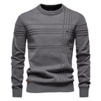 Edmund | Men's Jumper with Check Pattern, Classic Knit Jumper | My Sweet Wardrobe | Light Grey
