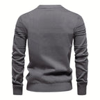 Edmund | Men's Jumper with Check Pattern, Classic Knit Jumper | My Sweet Wardrobe | Grey
