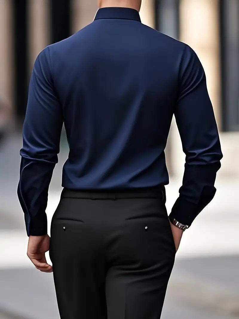 Edward | Men's Long-Sleeved Breathable Shirt, Slim-Fit Smart Shirt | My Sweet Wardrobe