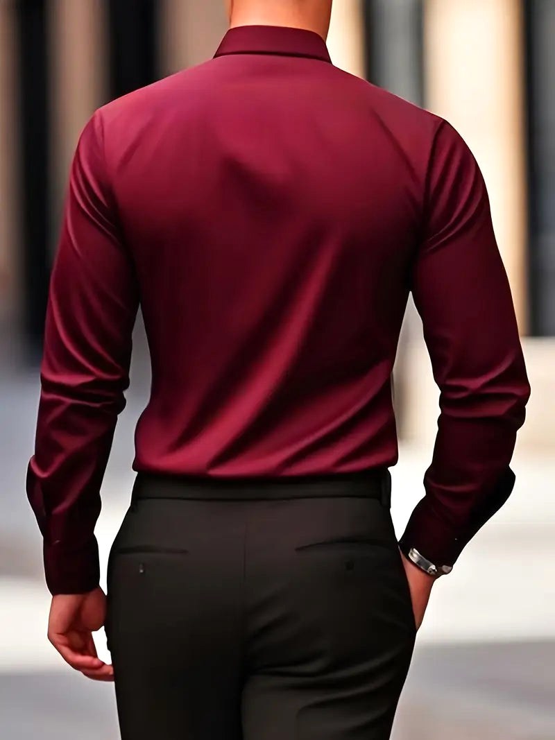 Edward | Men's Long-Sleeved Breathable Shirt, Slim-Fit Smart Shirt | My Sweet Wardrobe