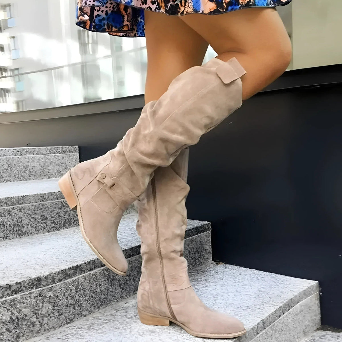 Eliza | Women's Suede-Effect Ankle Boots, Premium Autumn Boots | My Sweet Wardrobe | Beige