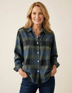 Ella | Women's Plaid Flannel Shirt, Regular-Fit Cotton Shirt | My Sweet Wardrobe