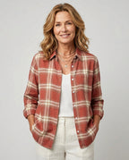 Ella | Women's Plaid Flannel Shirt, Regular-Fit Cotton Shirt | My Sweet Wardrobe