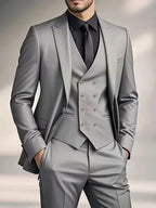 Elliot | Men's Slim-Fit Three-Piece Suit, Double-Breasted Waistcoat Trouser Suit | My Sweet Wardrobe