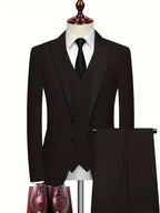 Elliot | Men's Slim-Fit Three-Piece Suit, Double-Breasted Waistcoat Trouser Suit | My Sweet Wardrobe | Navy Blue