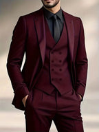 Elliot | Men's Slim-Fit Three-Piece Suit, Double-Breasted Waistcoat Trouser Suit | My Sweet Wardrobe