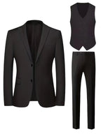 Elliot | Men's Slim-Fit Three-Piece Suit, Double-Breasted Waistcoat Trouser Suit | My Sweet Wardrobe | Grey