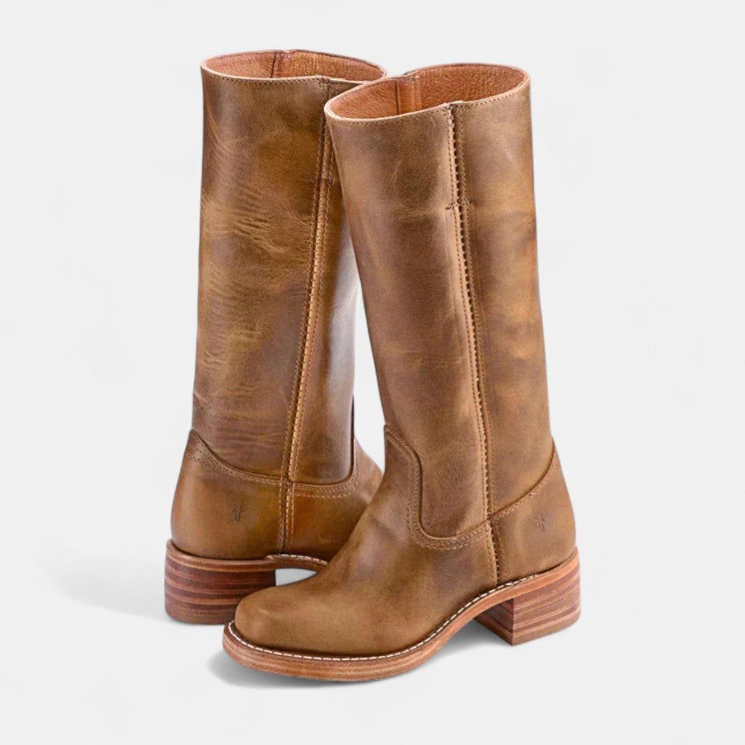 Eloane | Women's Cushioned Slip-On Cowboy Boots, Western-Style Ankle Boots | My Sweet Wardrobe | Yellow