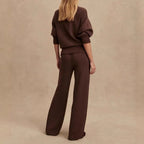 Elodie | Women's Knit Zip-Up Two-Piece Set, Coordinated Lounge Set | My Sweet Wardrobe