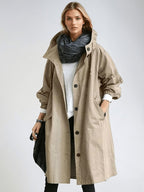 Elodie | Women's Relaxed Tailored Trench Coat, Beige Autumn Coat | My Sweet Wardrobe