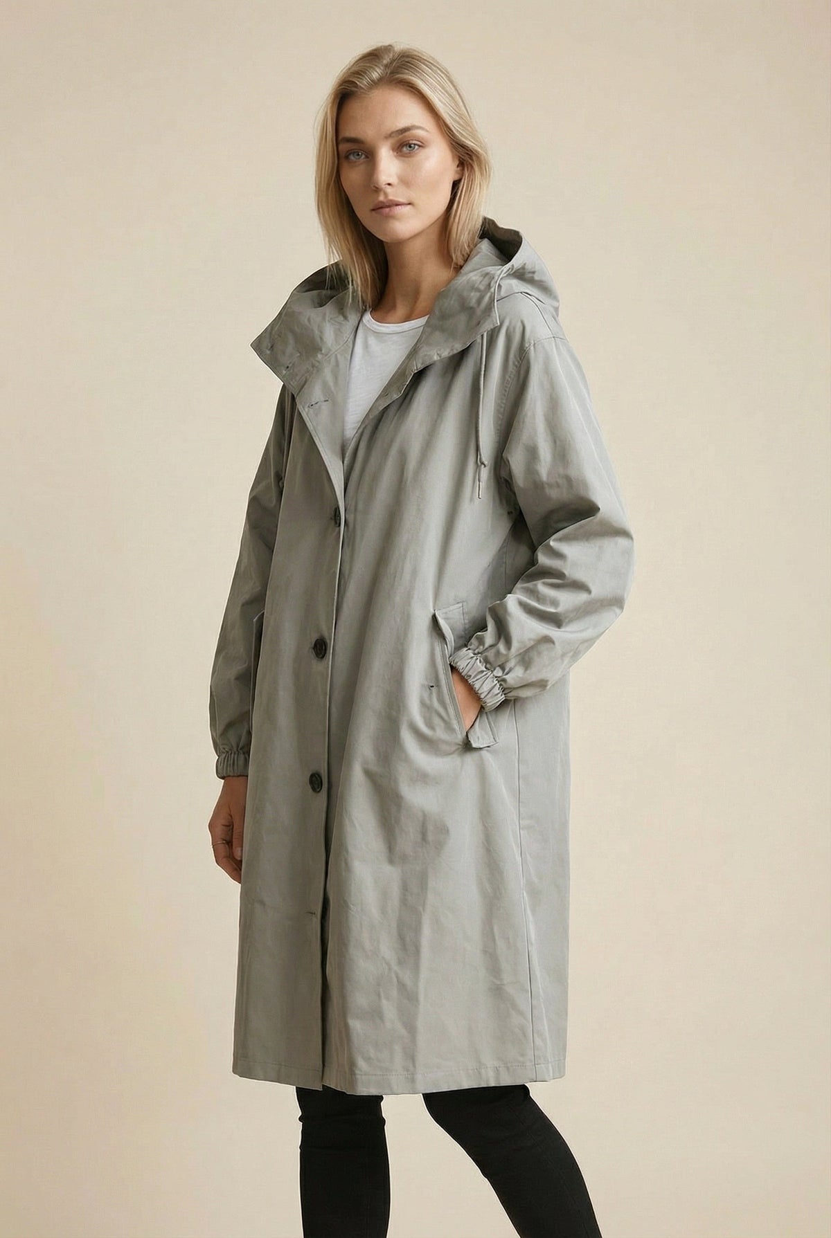 Elodie | Women's Relaxed Tailored Trench Coat, Beige Autumn Coat | My Sweet Wardrobe