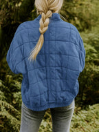 Emery | Women's Oversized Quilted Jacket, Structured Collar Autumn Jacket | Dressific