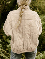 Emery | Women's Oversized Quilted Jacket, Structured Collar Autumn Jacket | Dressific