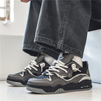 Emil | Men's Sports Shoes with Geometric Pattern, Lace-Up Shoes with Tread Sole | My Sweet Wardrobe | Grey