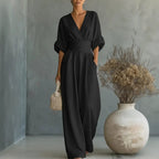 Emilie | Women's Wide-Leg Linen Jumpsuit, Cinched-Waist Jumpsuit | My Sweet Wardrobe