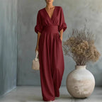 Emilie | Women's Wide-Leg Linen Jumpsuit, Cinched-Waist Jumpsuit | My Sweet Wardrobe