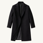 Emmett | Men's Wool-Cashmere Mid-Length Coat, Tailored Autumn Coat | My Sweet Wardrobe | Black