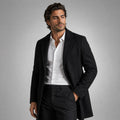 Emmett | Men's Wool-Cashmere Mid-Length Coat, Tailored Autumn Coat | My Sweet Wardrobe | Grey
