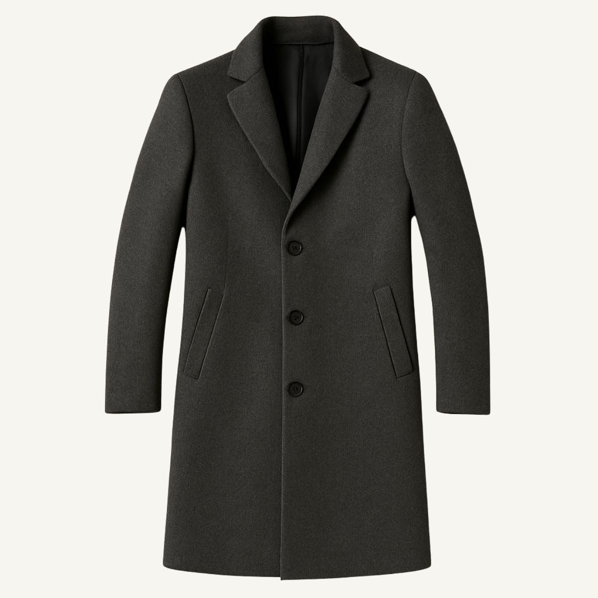 Emmett | Men's Wool-Cashmere Mid-Length Coat, Tailored Autumn Coat | My Sweet Wardrobe | Navy blue