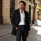 Emmett | Men's Wool-Cashmere Mid-Length Coat, Tailored Autumn Coat | My Sweet Wardrobe