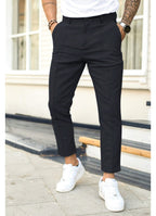 Erik | Men's Trousers with Tapered Leg, Ankle-Length Trousers | My Sweet Wardrobe | Black