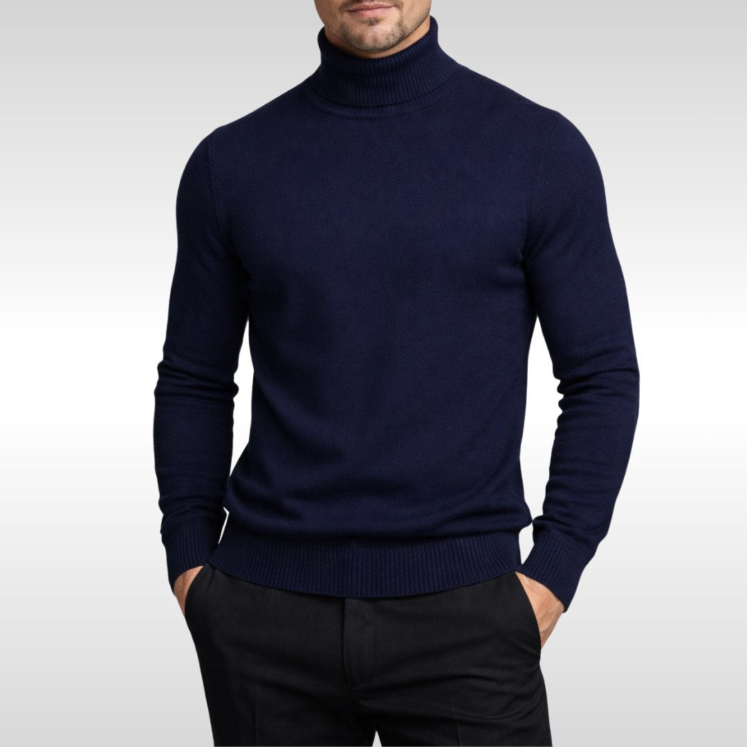 Erwin | Men's Fine-Knit Turtleneck Jumper, Classic Autumn Jumper | My Sweet Wardrobe | White