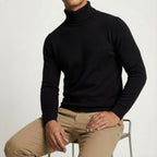 Erwin | Men's Fine-Knit Turtleneck Jumper, Classic Autumn Jumper | My Sweet Wardrobe | Black