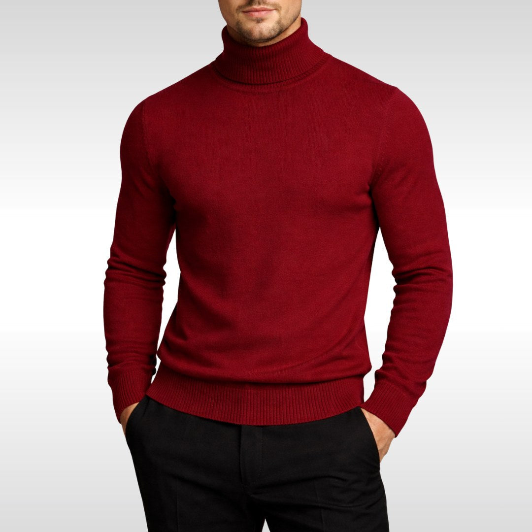 Erwin | Men's Fine-Knit Turtleneck Jumper, Classic Autumn Jumper | My Sweet Wardrobe | Black