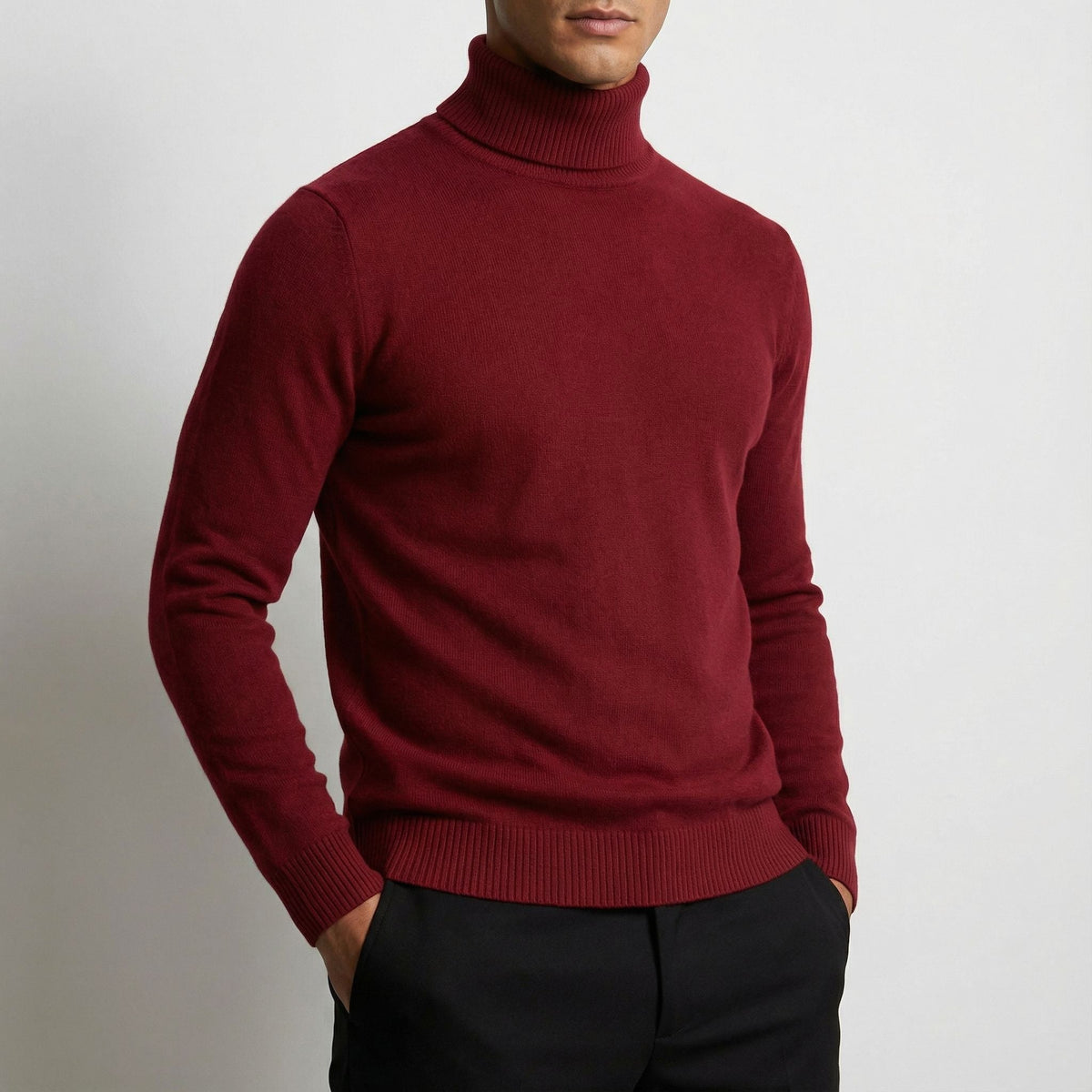 Erwin | Men's Fine-Knit Turtleneck Jumper, Classic Autumn Jumper | My Sweet Wardrobe | Blue