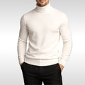 Erwin | Men's Fine-Knit Turtleneck Jumper, Classic Autumn Jumper | My Sweet Wardrobe | White
