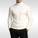 Erwin | Men's Fine-Knit Turtleneck Jumper, Classic Autumn Jumper | My Sweet Wardrobe | White