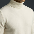 Erwin | Men's Fine-Knit Turtleneck Jumper, Classic Autumn Jumper | My Sweet Wardrobe | White