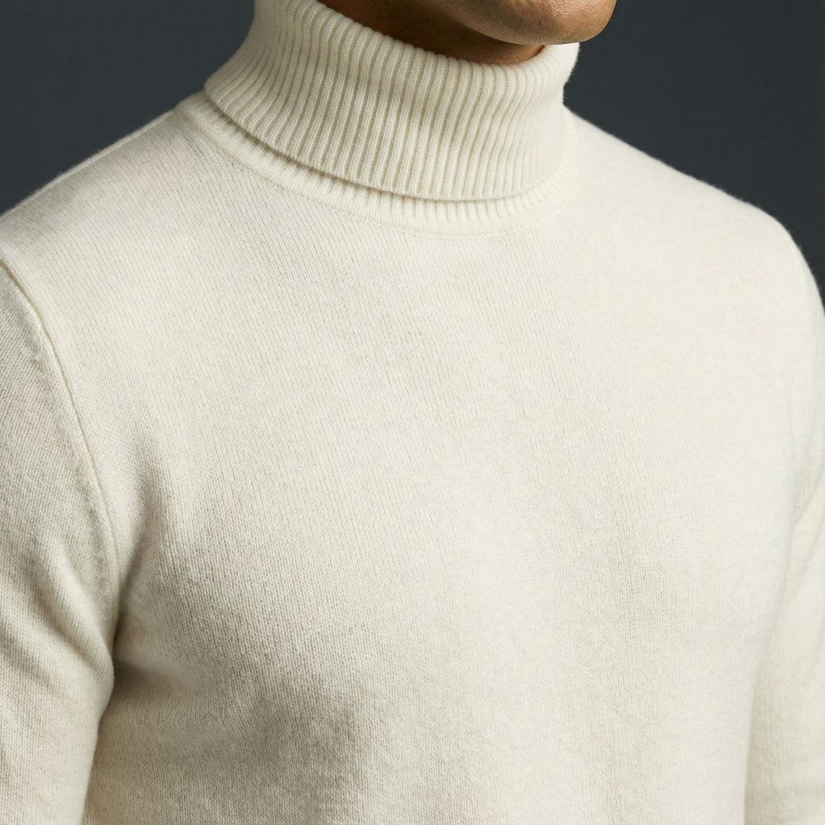 Erwin | Men's Fine-Knit Turtleneck Jumper, Classic Autumn Jumper | My Sweet Wardrobe | White