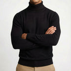Erwin | Men's Fine-Knit Turtleneck Jumper, Classic Autumn Jumper | My Sweet Wardrobe | Black