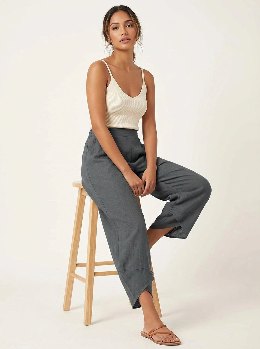 Esme | Women's Lightweight Linen Trousers, Breathable Summer Trousers | My Sweet Wardrobe | Lila