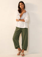 Esme | Women's Lightweight Linen Trousers, Breathable Summer Trousers | My Sweet Wardrobe | Marine Blauw