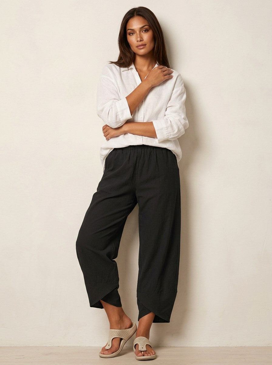 Esme | Women's Lightweight Linen Trousers, Breathable Summer Trousers | My Sweet Wardrobe | Rood