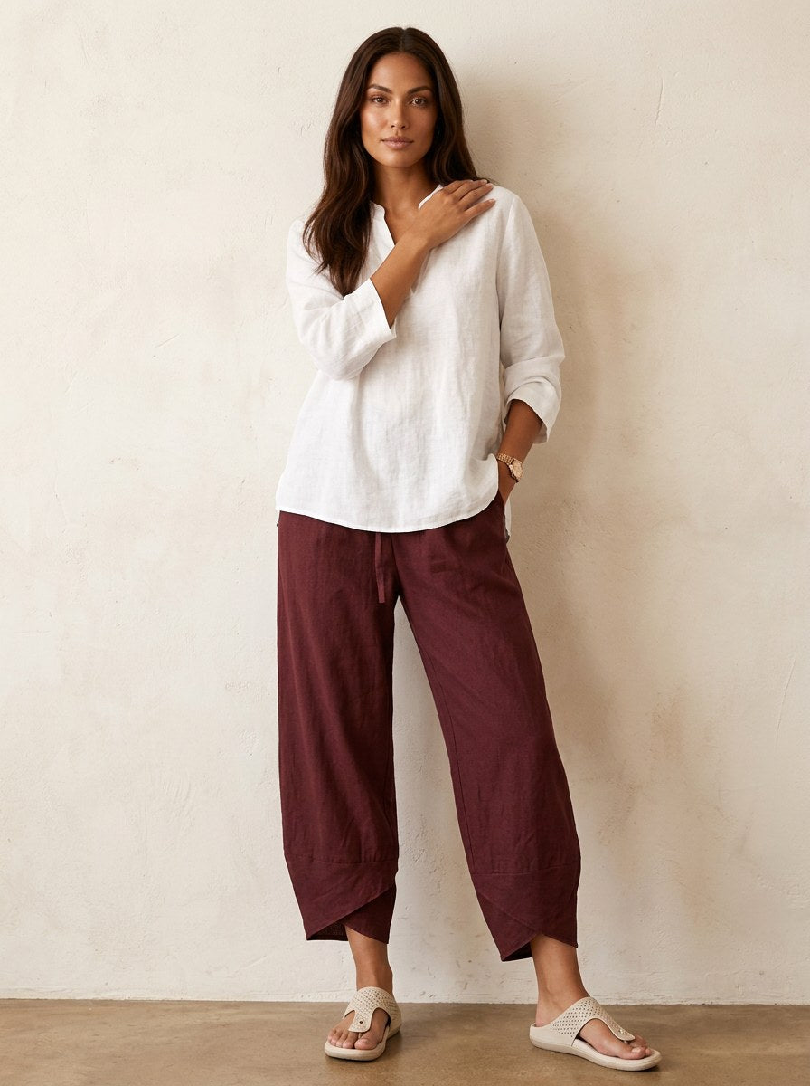 Esme | Women's Lightweight Linen Trousers, Breathable Summer Trousers | My Sweet Wardrobe | Roze