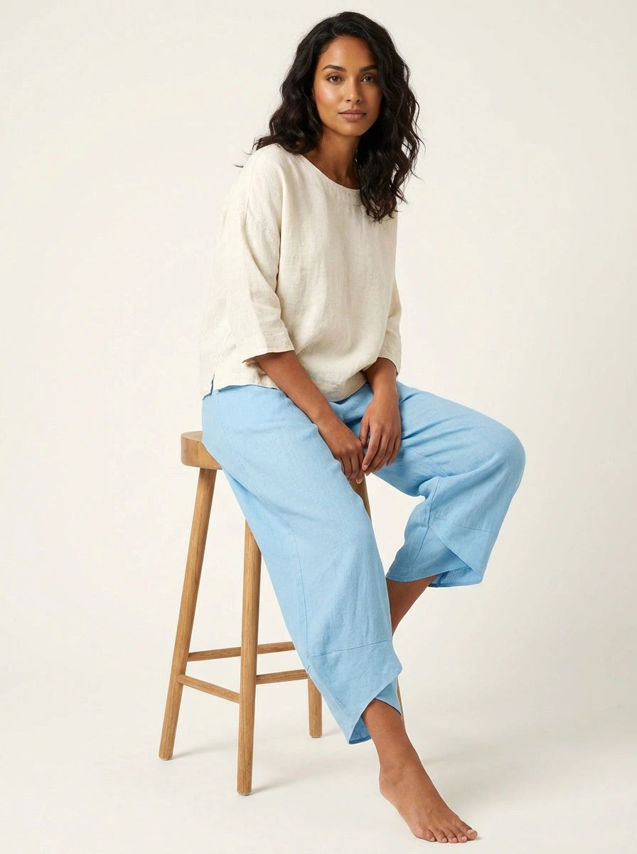 Esme | Women's Lightweight Linen Trousers, Breathable Summer Trousers | My Sweet Wardrobe | Grijs