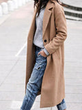 Esther | Women's Oversized Trench Coat with Wide Lapel, Long Relaxed Coat | My Sweet Wardrobe | Khaki
