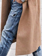 Esther | Women's Oversized Trench Coat with Wide Lapel, Long Relaxed Coat | My Sweet Wardrobe | Blue
