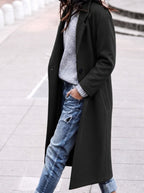Esther | Women's Oversized Trench Coat with Wide Lapel, Long Relaxed Coat | My Sweet Wardrobe | White