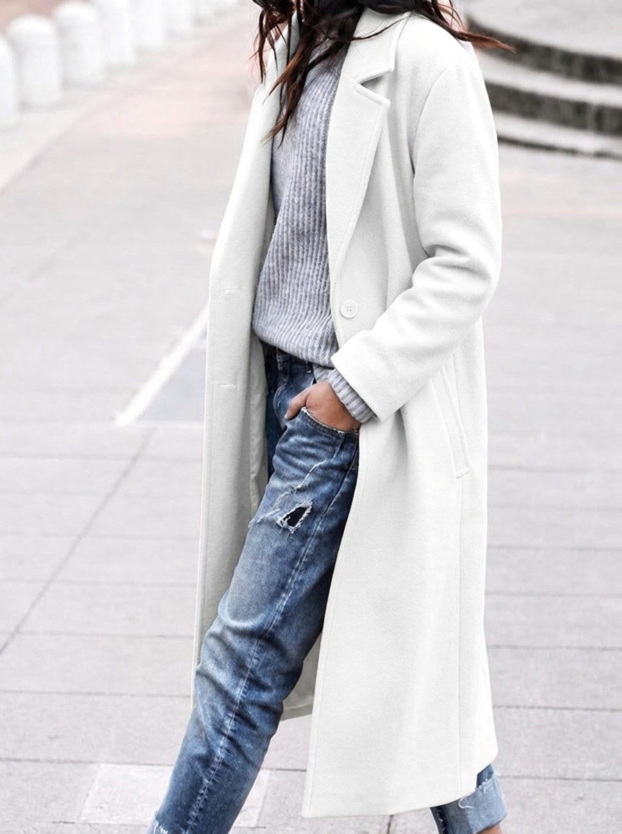 Esther | Women's Oversized Trench Coat with Wide Lapel, Long Relaxed Coat | My Sweet Wardrobe
