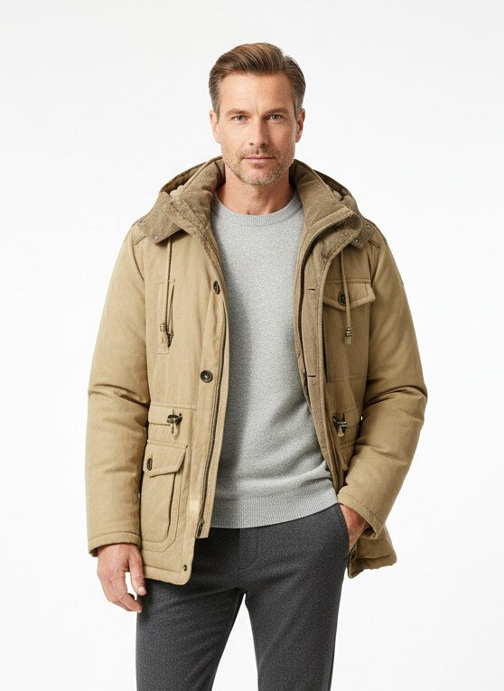 Ethan | Men's Insulated Jacket with Cold Protection, Windproof Autumn Jacket | My Sweet Wardrobe | Khaki
