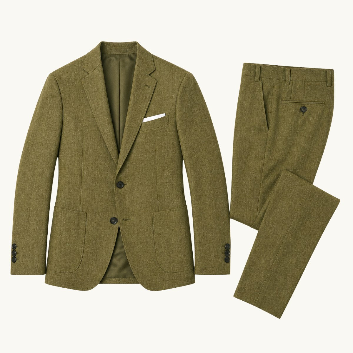 Evan | Men's Slim Fit Blazer and Trousers, Tailored Two-Piece Suit | Dressific | Olive Green